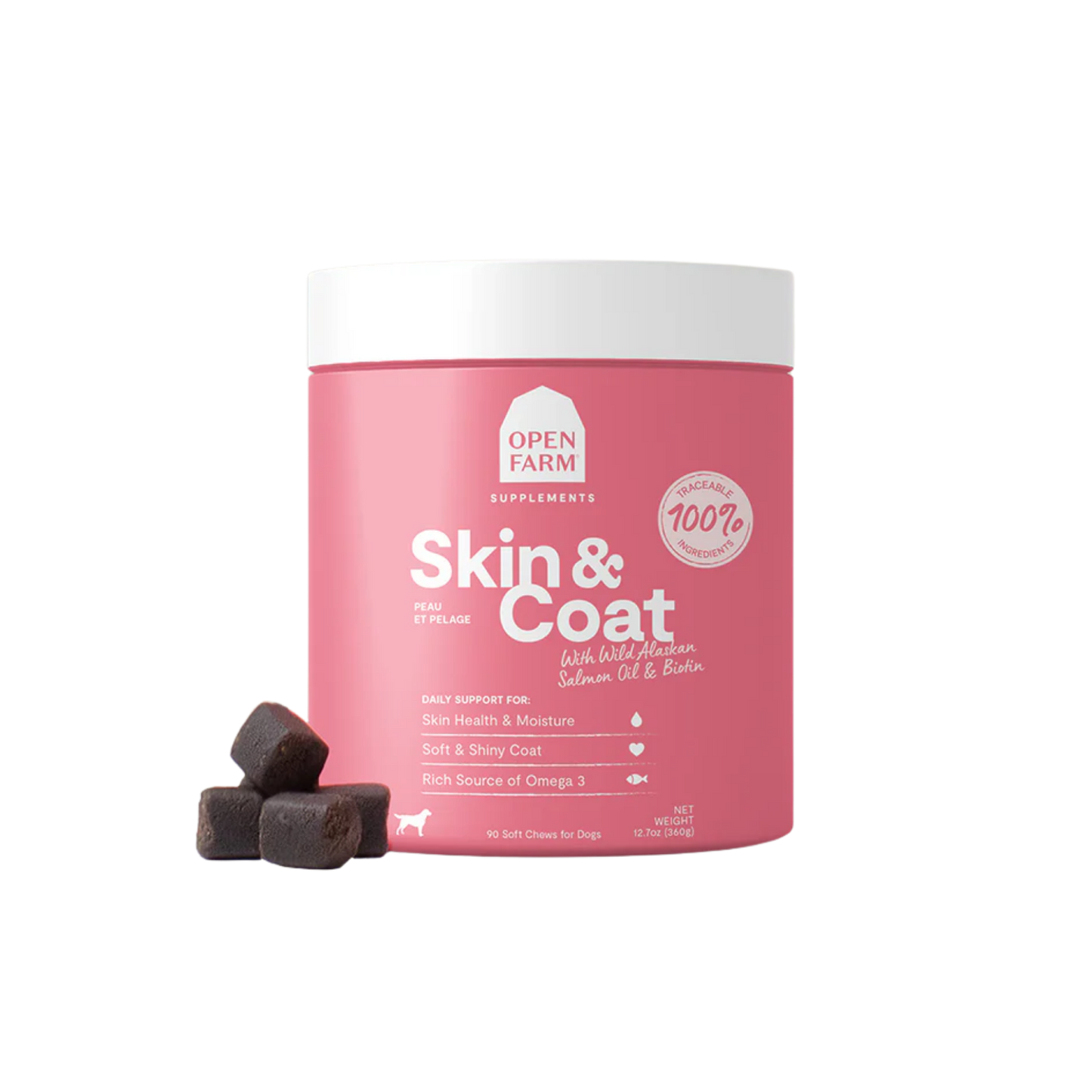 Open Farm Skin & Coat Food Supplement Chews for Dogs