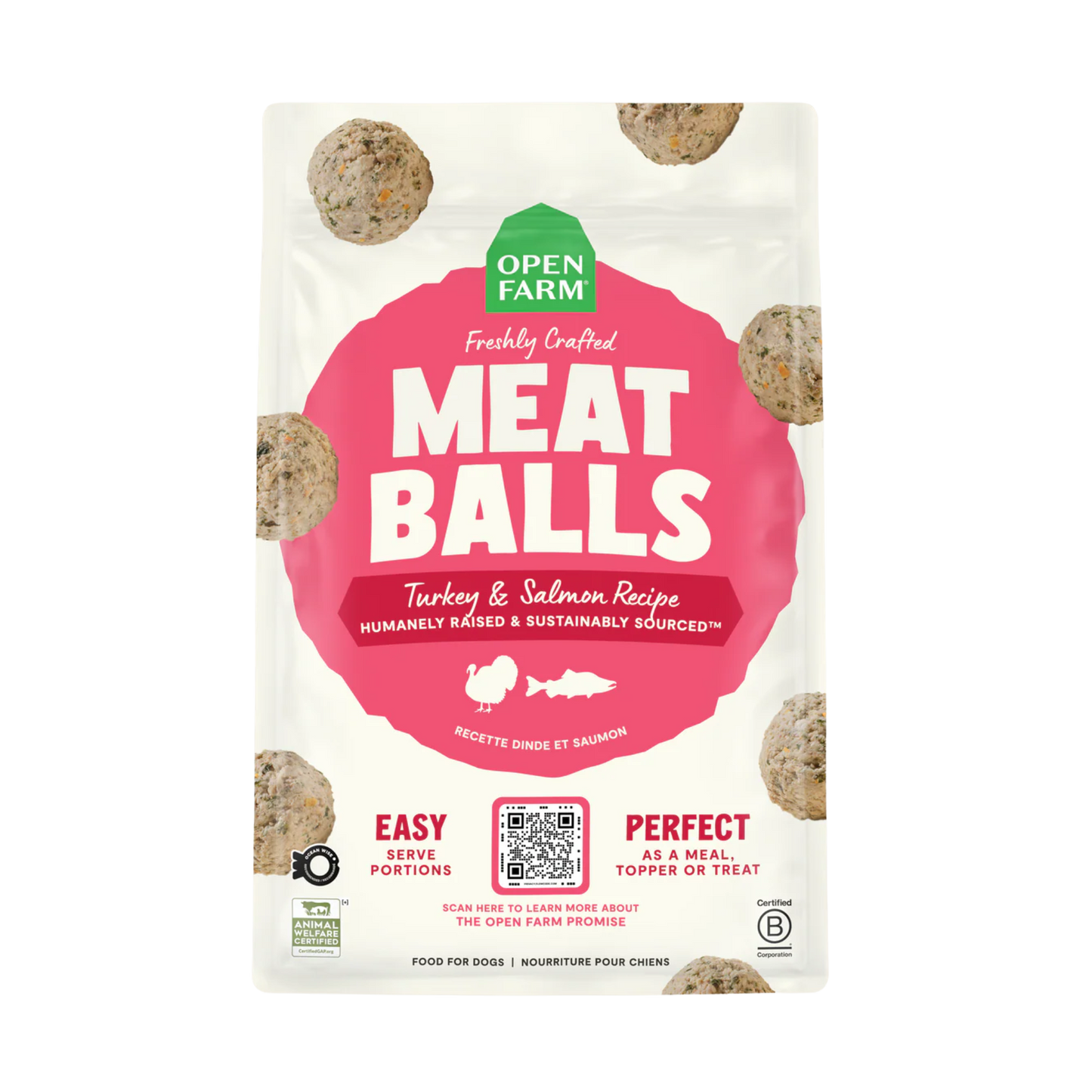 Open Farm Turkey & Salmon Freshly Crafted Meatballs for Dogs