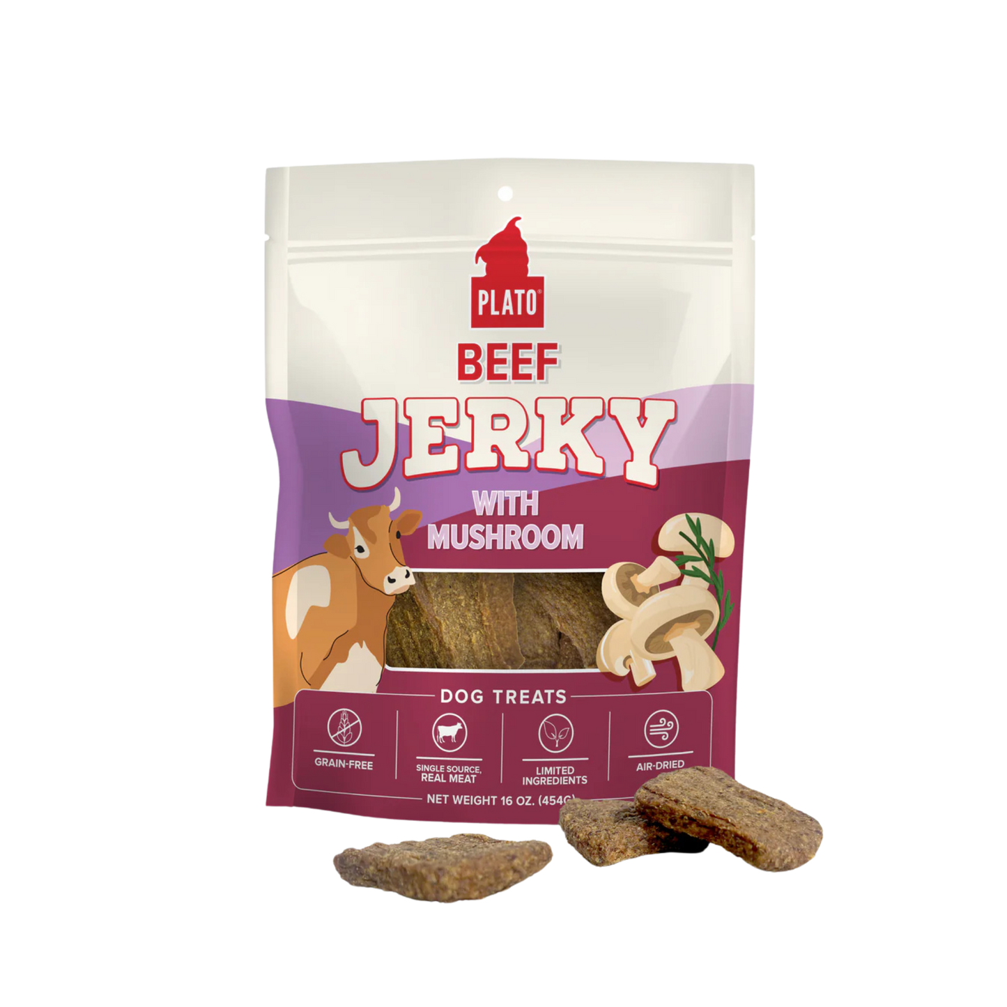 Plato Beef with Mushroom Jerky Dog Treats