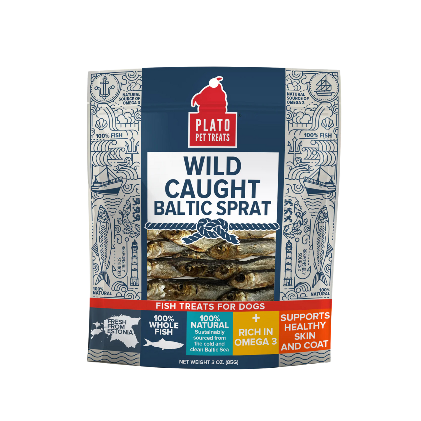 Plato Wild Caught Baltic Sprat Fish Dog Treats