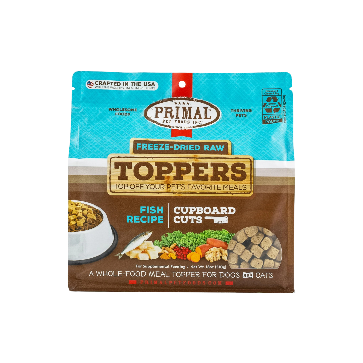 Primal Cupboard Cuts Freeze-Dried Raw Fish Recipe Toppers for Dogs & Cats