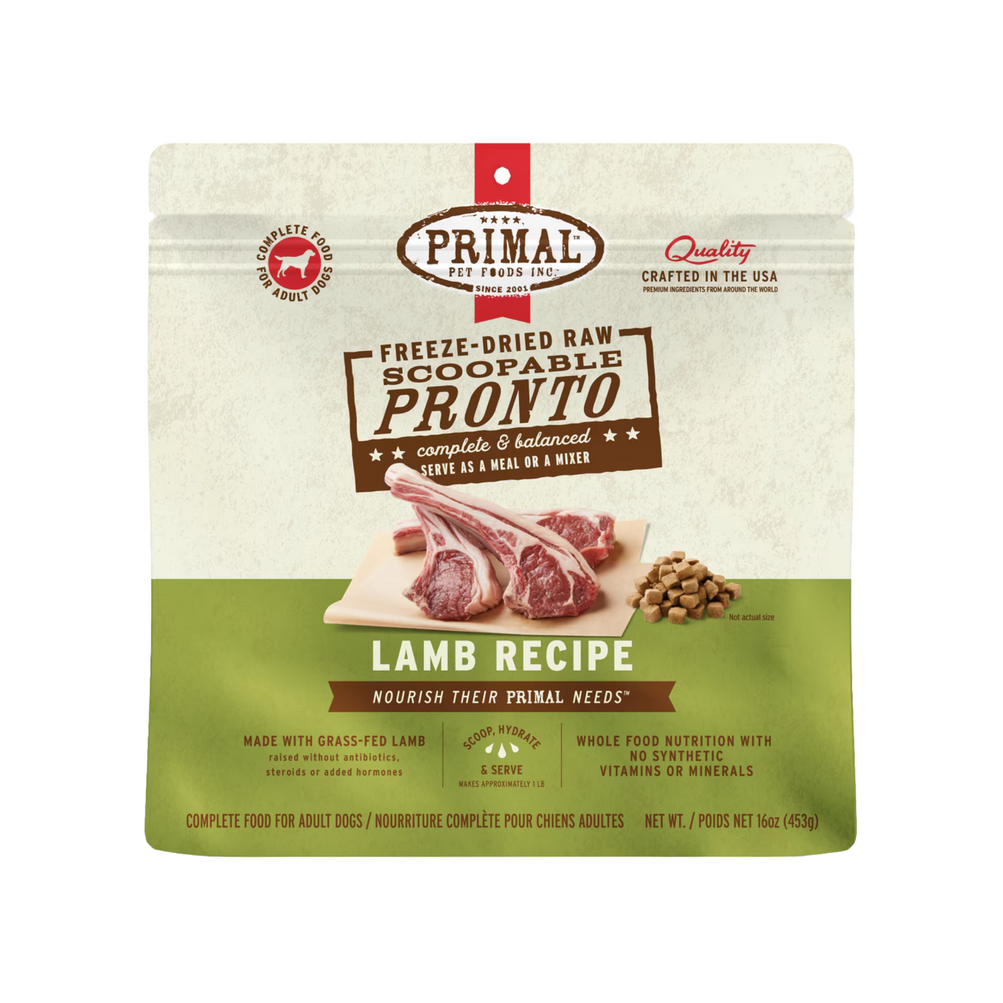 Primal Freeze-Dried Raw Scoopable Pronto Lamb Recipe Dog Food