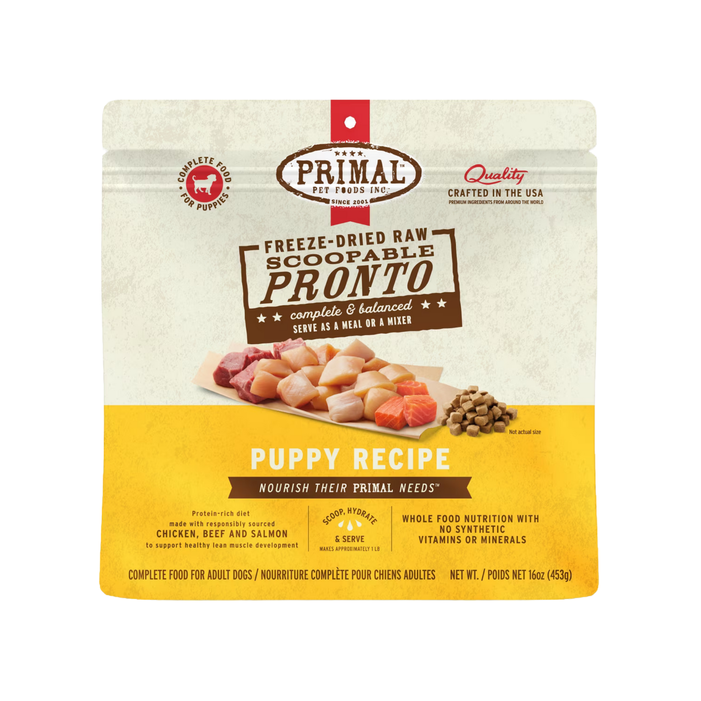 Primal Freeze-Dried Raw Scoopable Pronto Puppy Recipe Dog Food