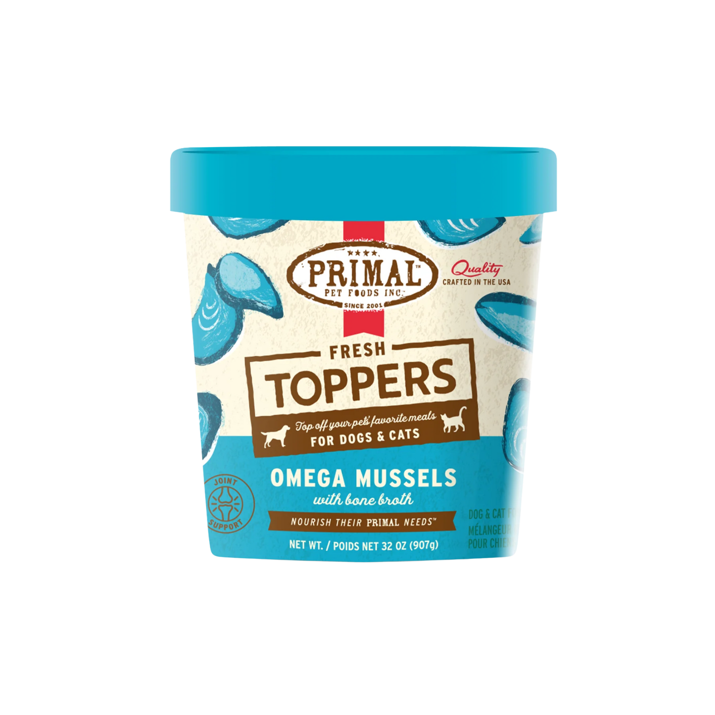 Primal Fresh Toppers for Dog & Cat Food Omega Mussels Recipe