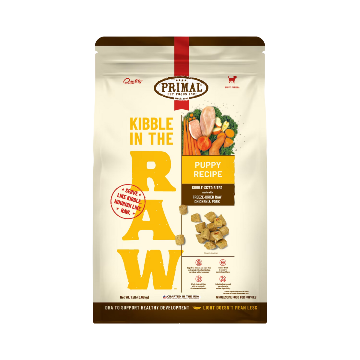 Primal Kibble in the Raw Dog Food Puppy Recipe