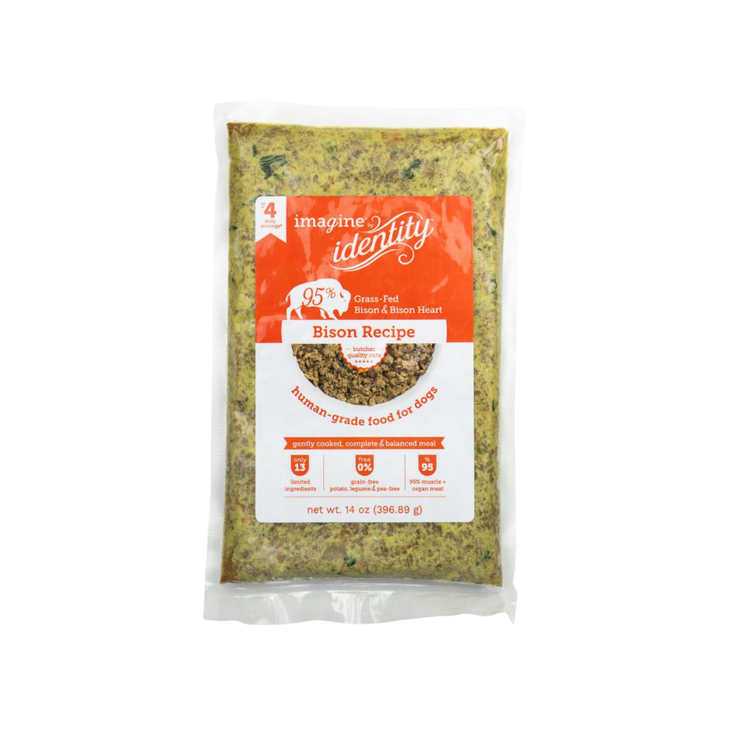 Identity imagine 95% Bison Gently Cooked Dog Food Recipe
