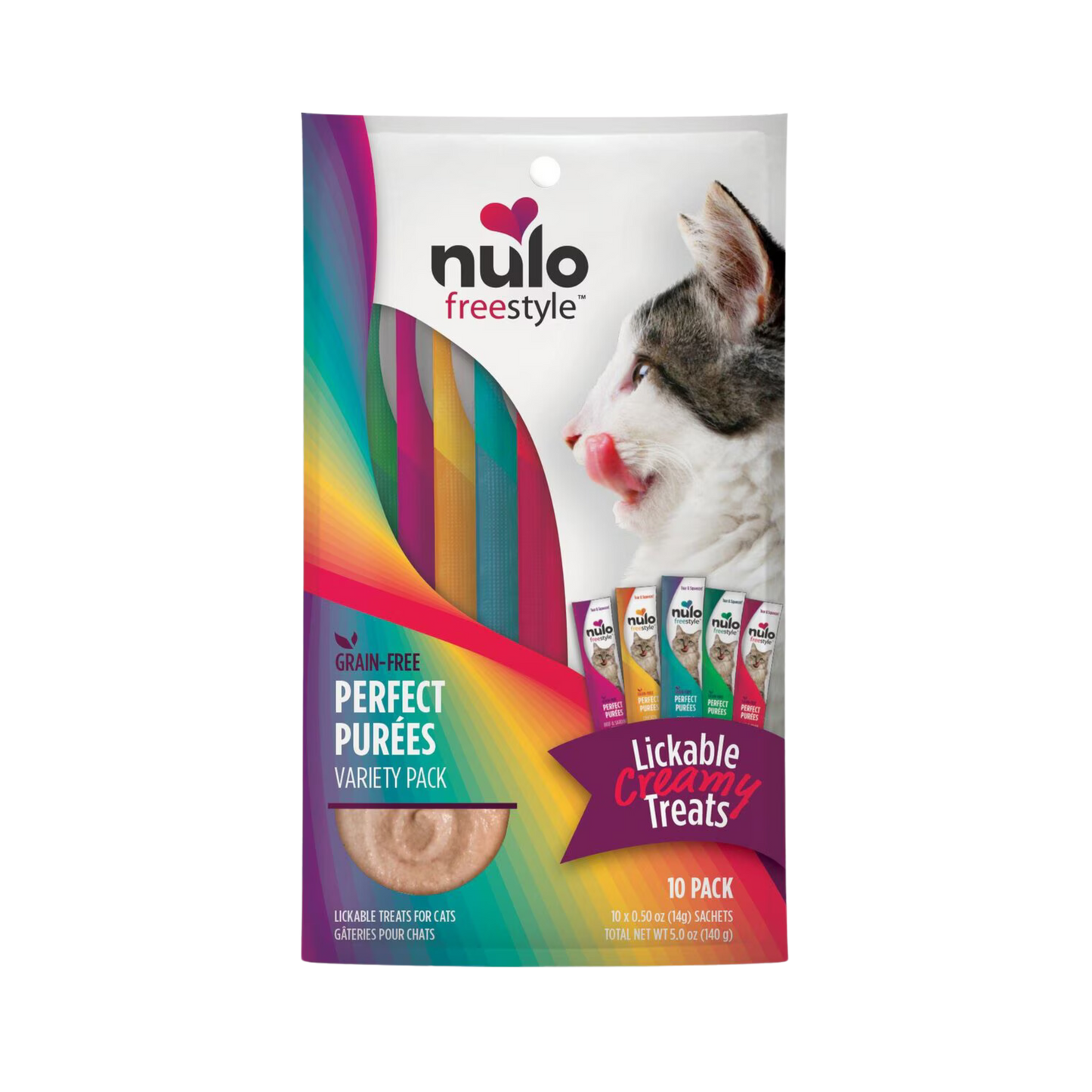 Nulo Freeestyle Perfect Purees Variety Pack Grain-Free Lickable Cat Treats