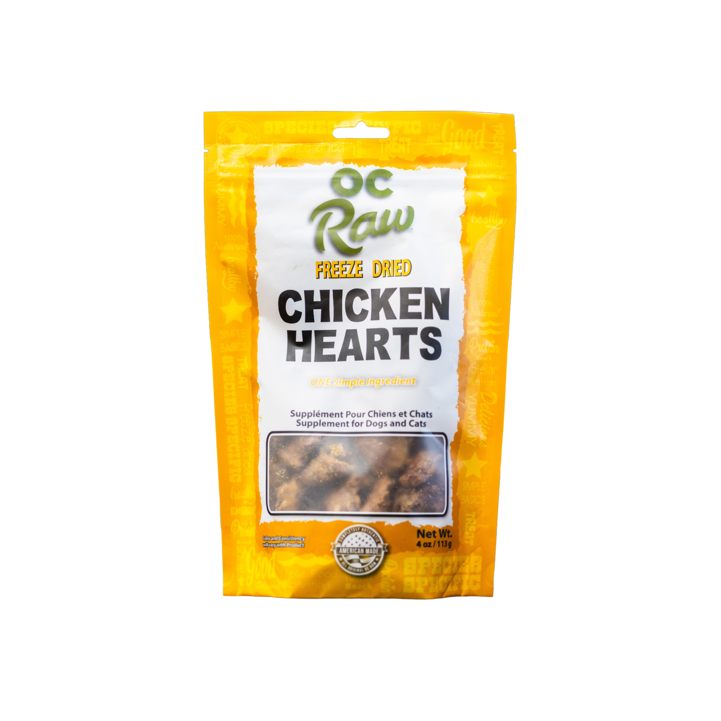 OC Raw Freeze-Dried Chicken Hearts Dog & Cat Treats