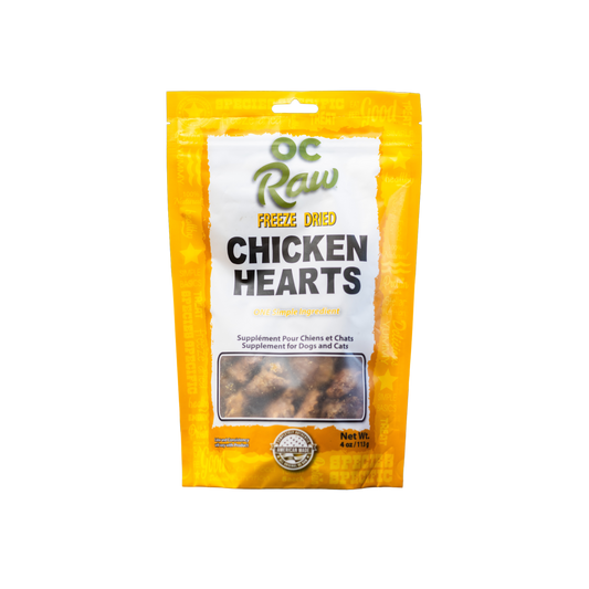 OC Raw Freeze-Dried Chicken Hearts Dog & Cat Treats