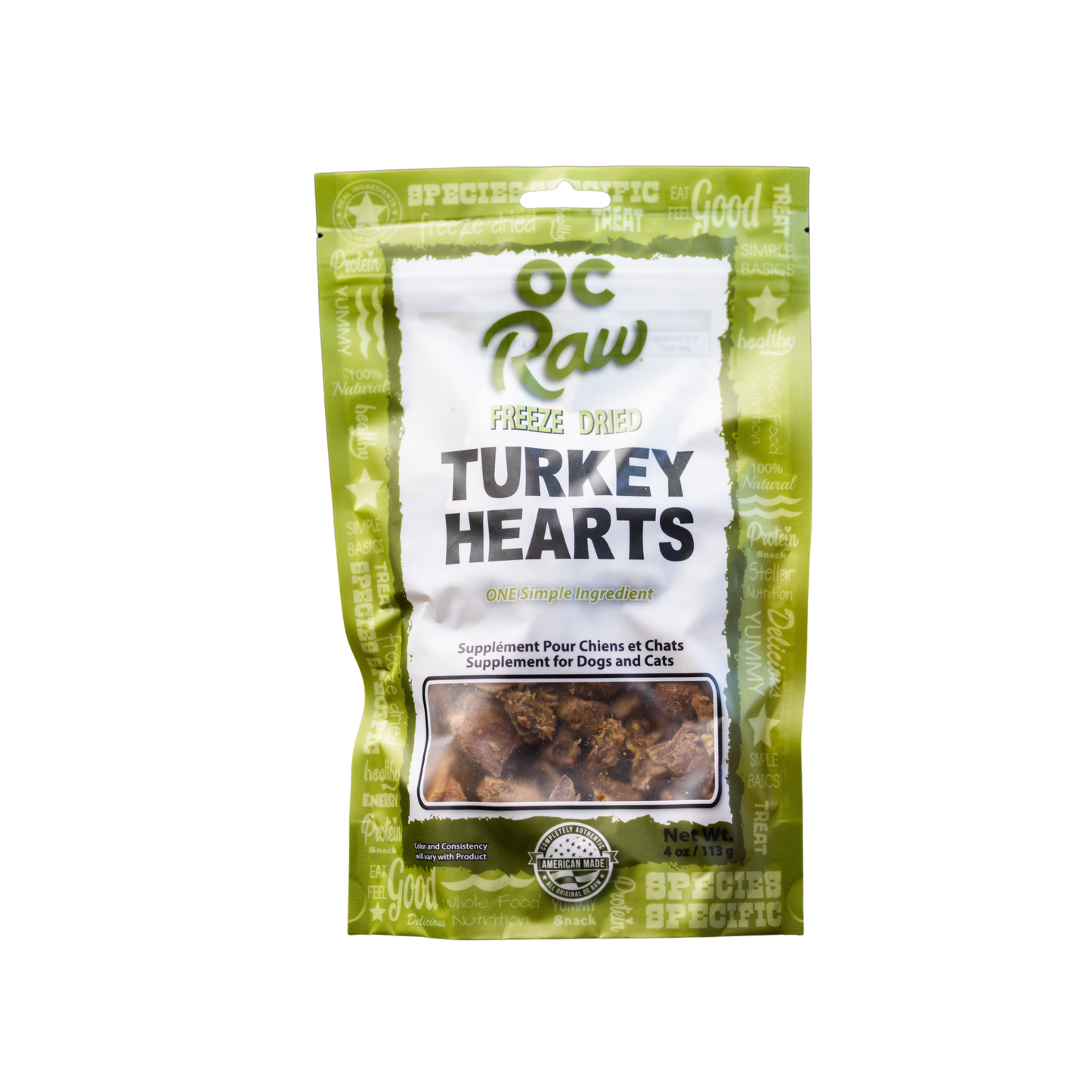 OC Raw Freeze Dried Turkey Hearts Dog & Cat Treats