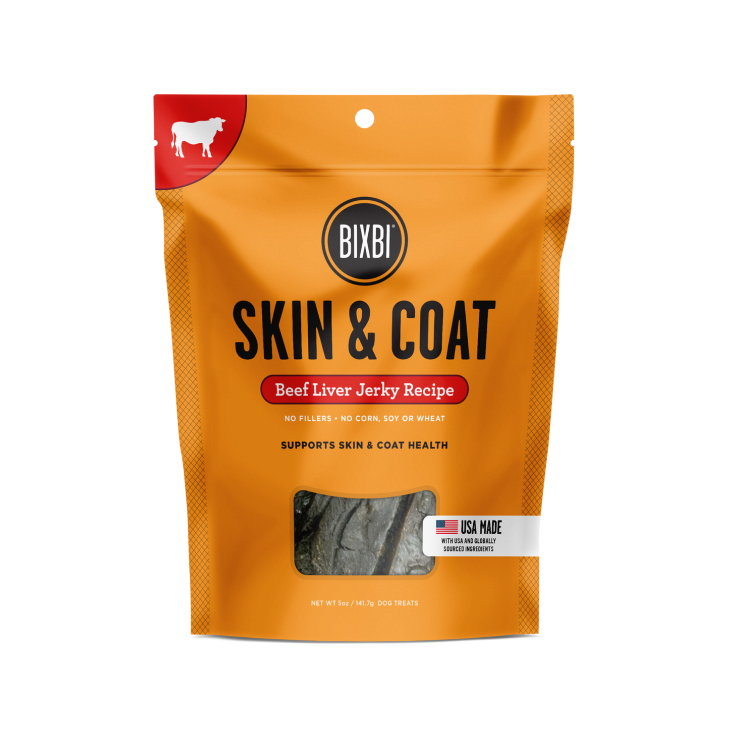 BIXBI Skin & Coat Jerky Treats for Dogs – Beef Liver Recipe - Pups & Cubs Premium Pet Food