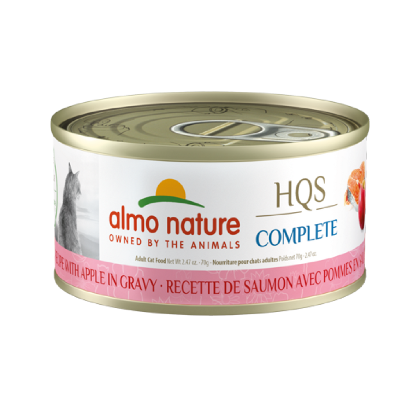 Almo Nature HQS Complete Salmon Recipe with Apple in gravy Wet Cat Food - Pups & Cubs Premium Pet Food