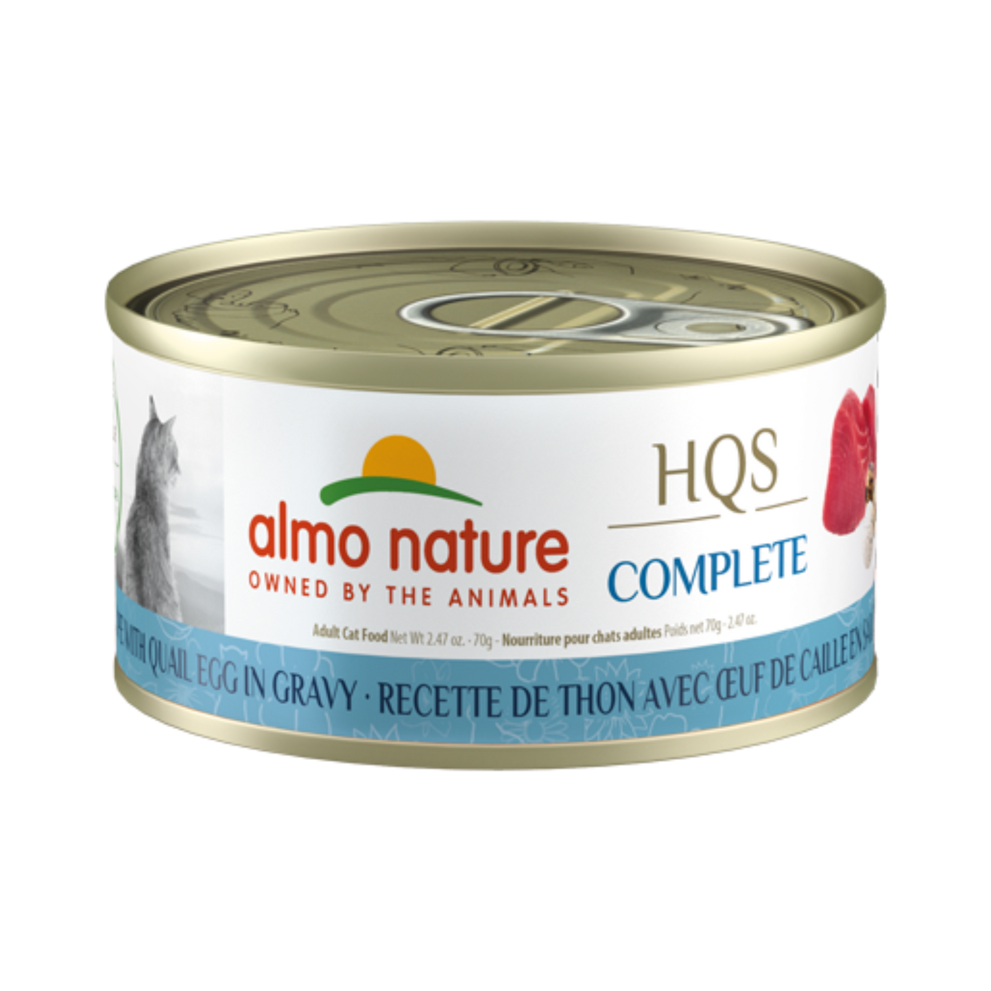 Almo Nature HQS Complete Tuna Recipe with Quail Eggs in Gravy Wet Cat Food - Pups & Cubs Premium Pet Food