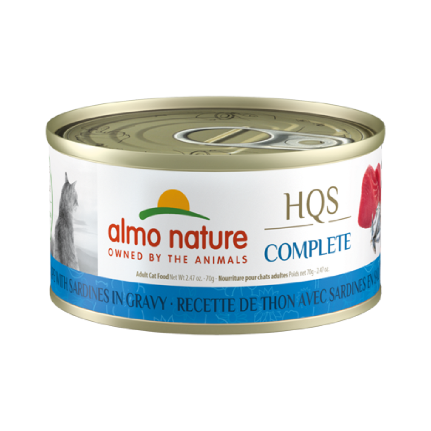 Almo Nature HQS Complete Tuna Recipe with Sardines in Gravy Wet Cat Food - Pups & Cubs Premium Pet Food