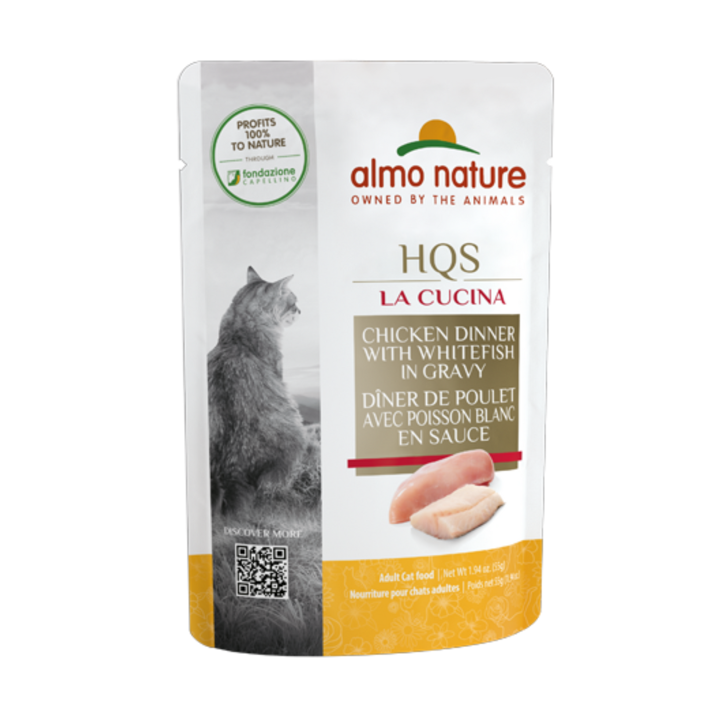 Almo Nature HQS La Cucina Chicken Dinner with Whitefish in Gravy Wet Cat Food - Pups & Cubs Premium Pet Food