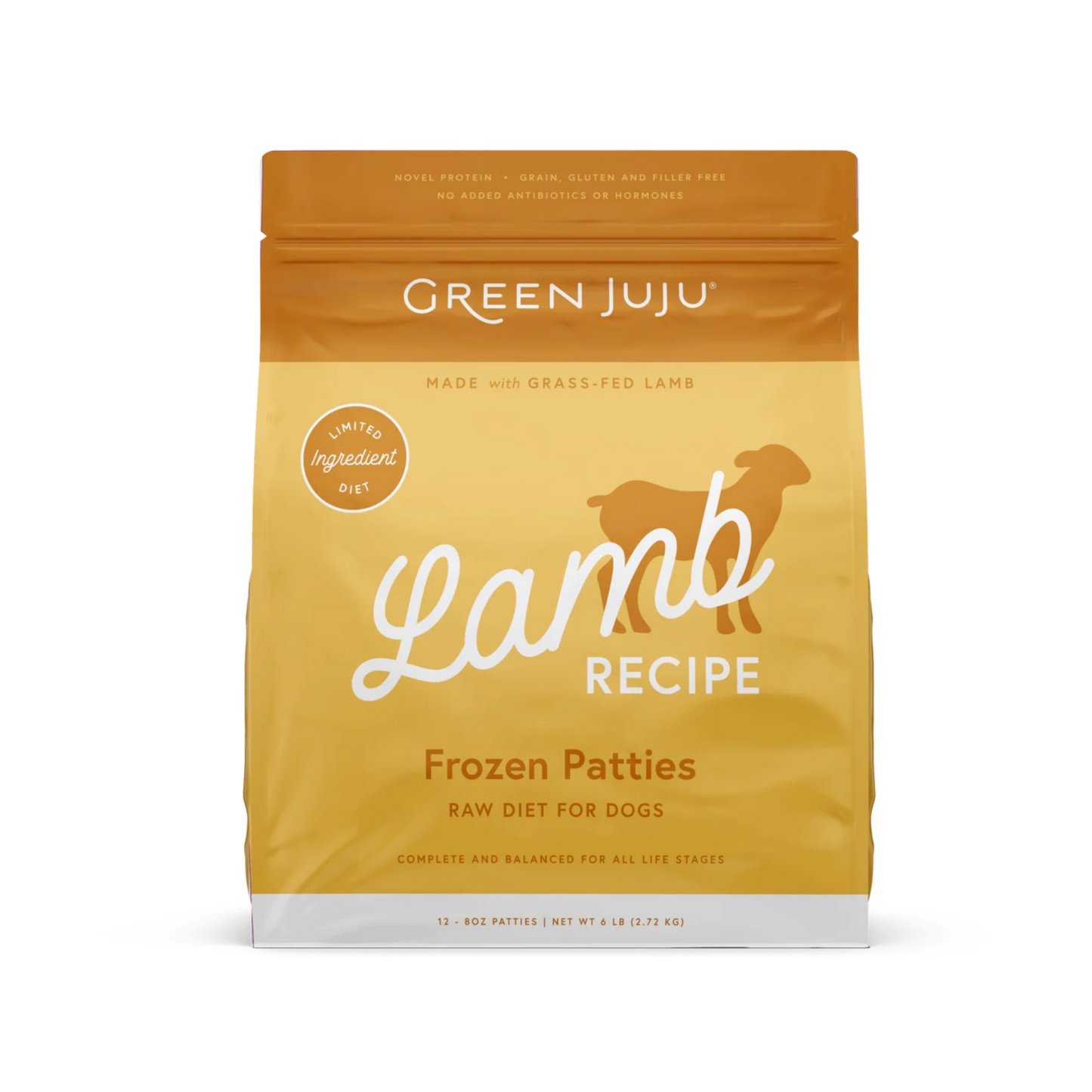 Green Juju Lamb Recipe Frozen Patties & Sliders Raw Dog Food