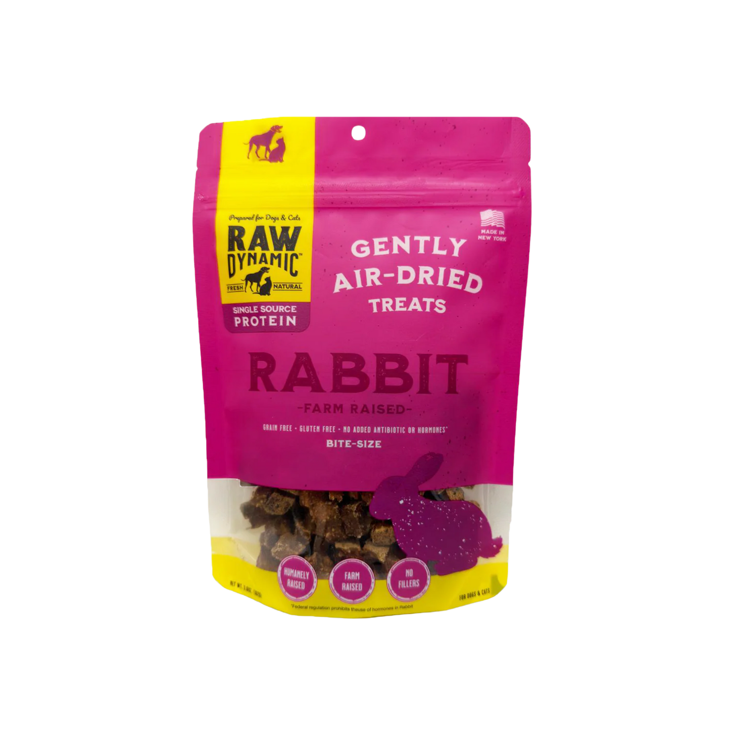 Raw Dynamic Air-Dried Raw Rabbit Treats for Dogs & Cats