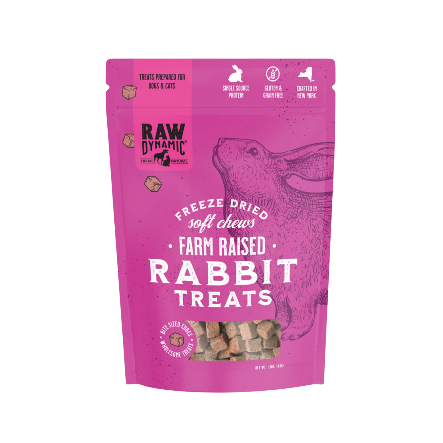 Raw Dynamic Freeze-Dried Raw Rabbit Treats, 1.5oz