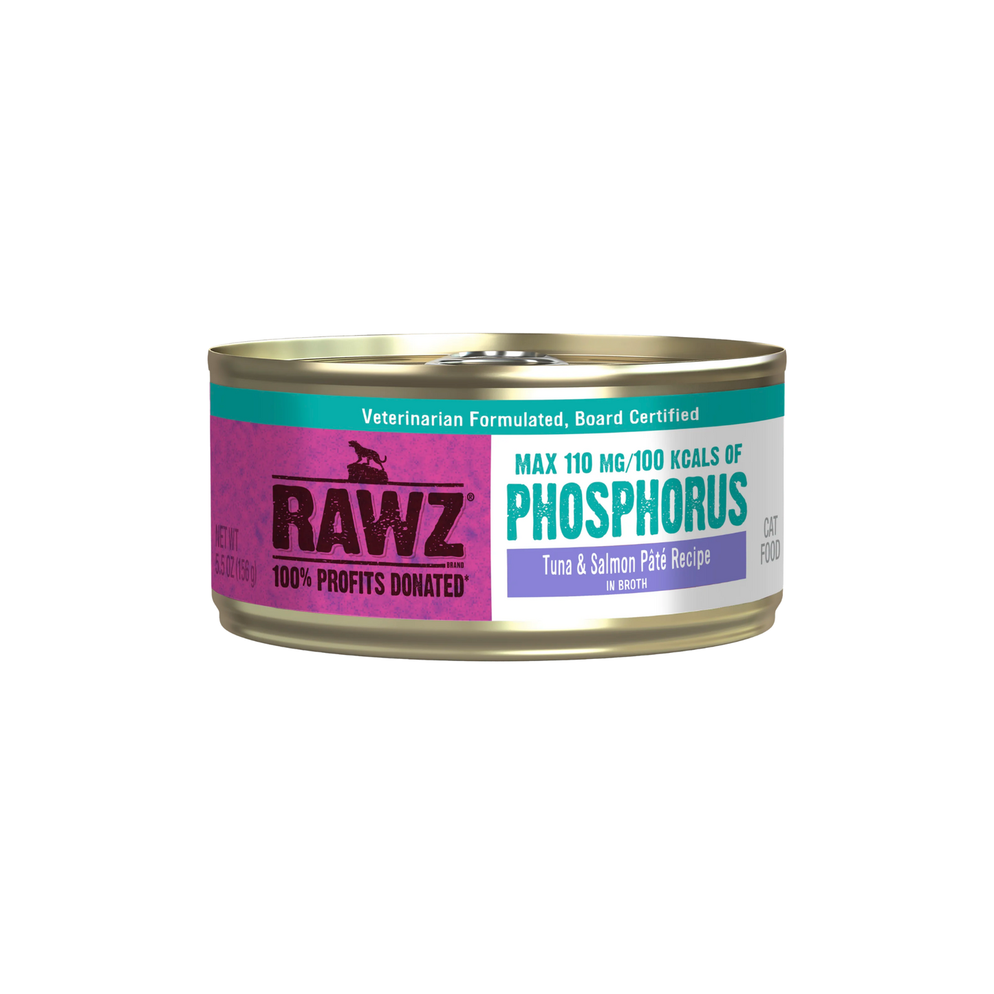 Rawz Lower Phosphorus Tuna & Salmon Canned Cat Food, 5.5oz