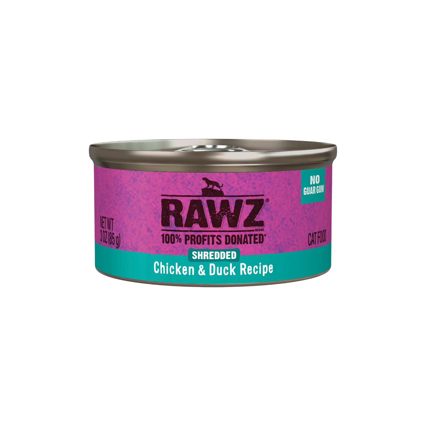 Rawz Shredded Chicken & Duck Wet Cat Food, 3oz