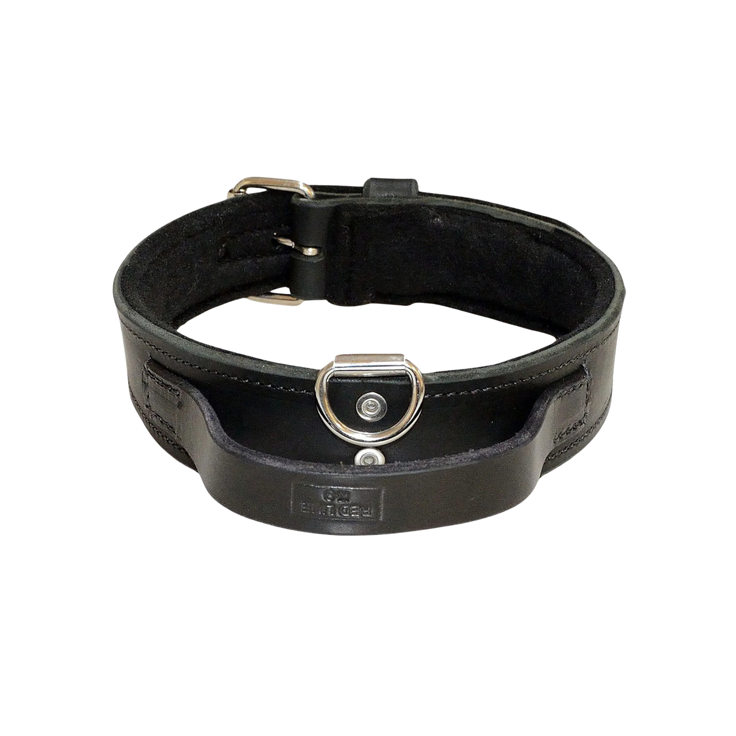 Redline K-9 Leather Collar With Handle And Felt