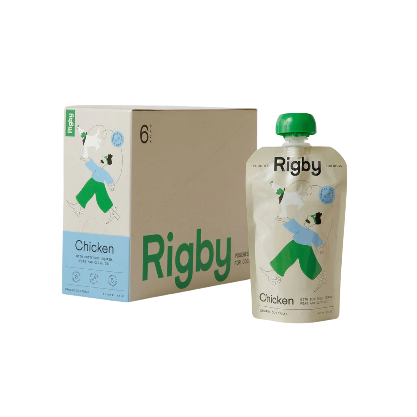 Rigby Organic Chicken with Peanut Butter, Peas, and Olive Oil Dog Treat