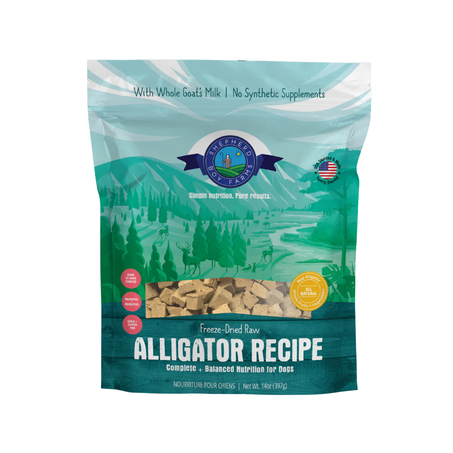 Shepherd Boy Farms Freeze-Dried Raw Alligator Recipe Dog Food
