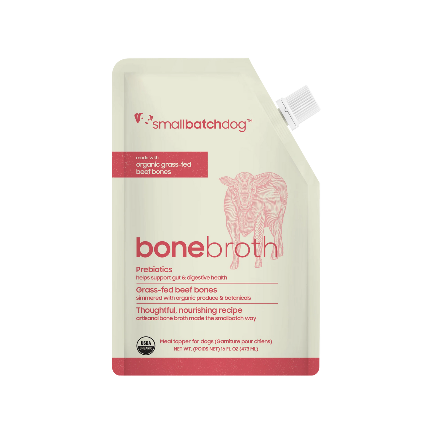 Smallbatch Frozen Organic Beef Bone Broth for Dogs & Cats
