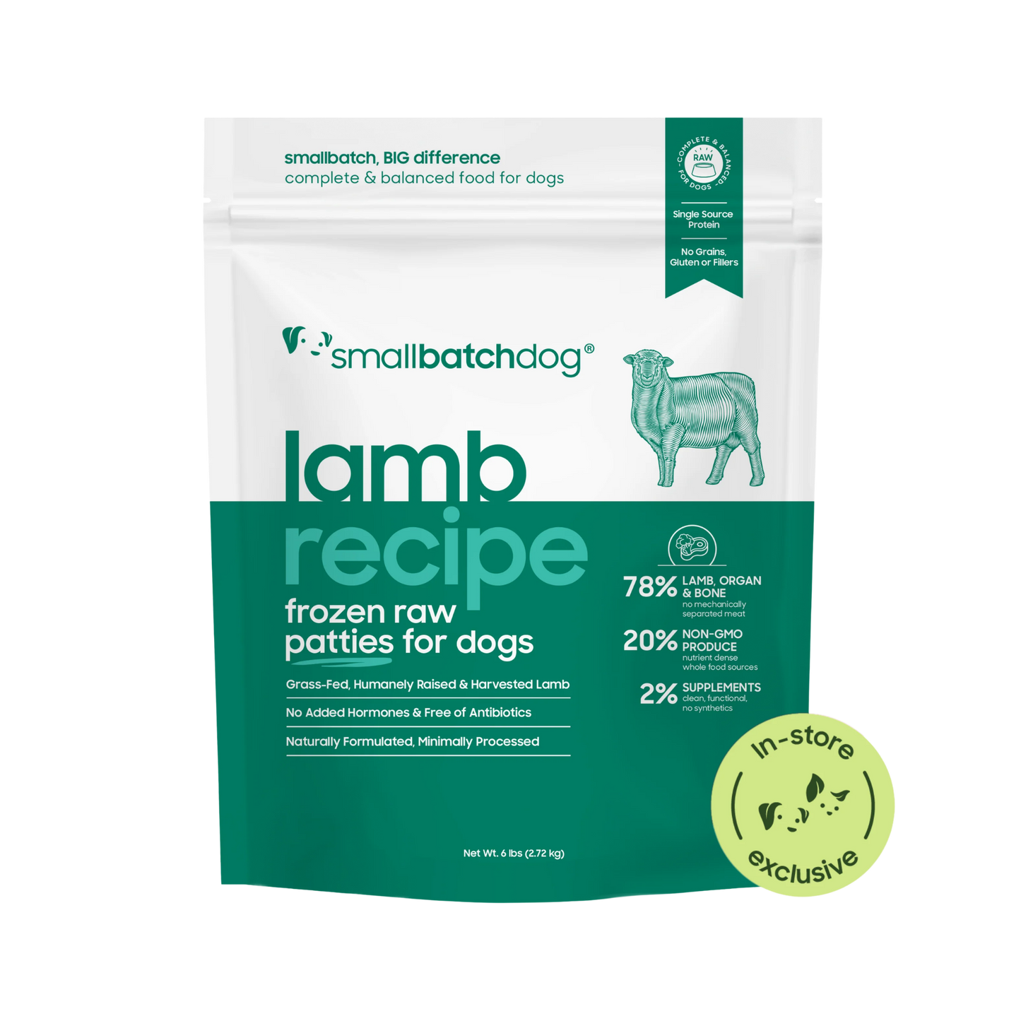 Smallbatch Frozen Raw Lamb Sliders for Dogs