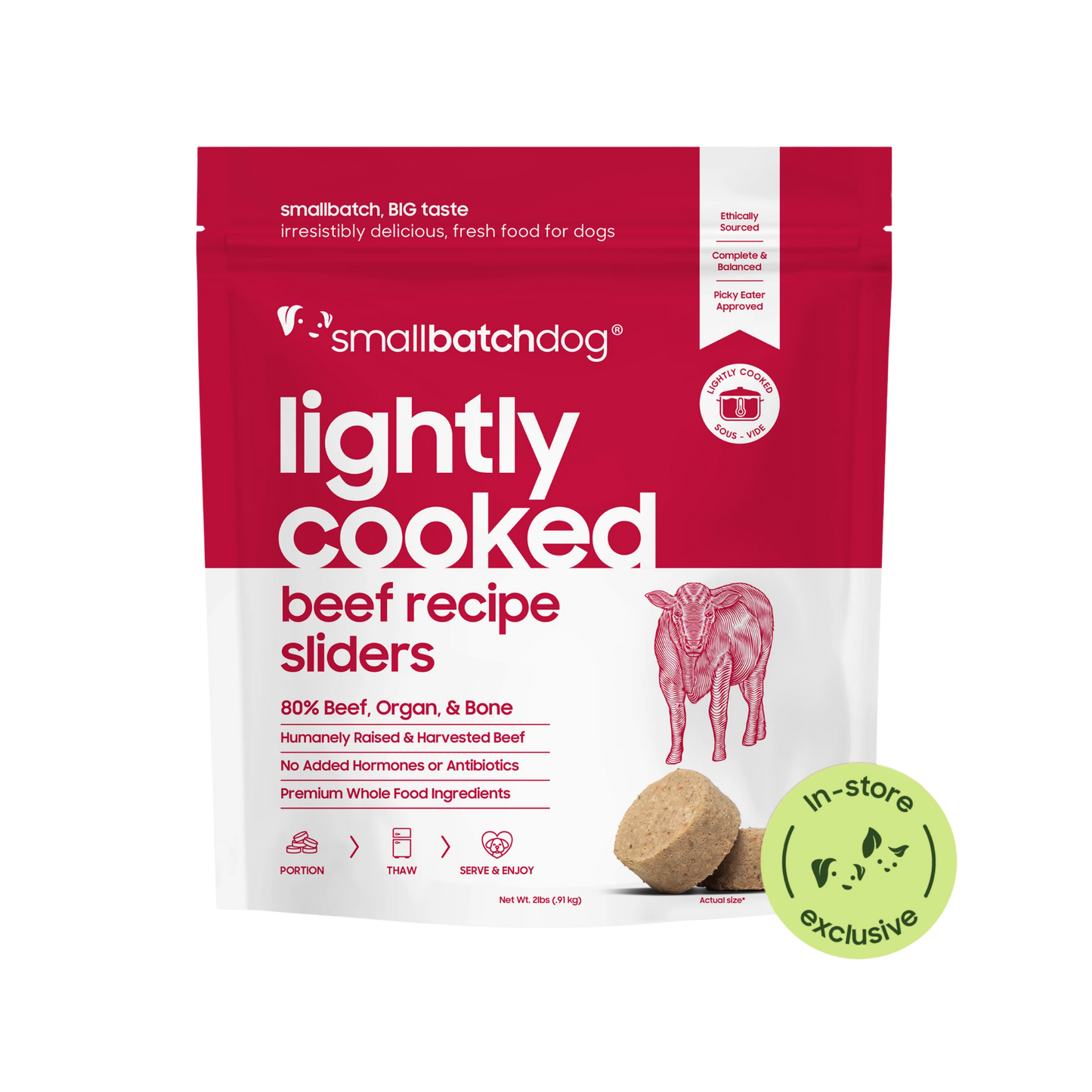 Smallbatch Lightly Cooked Beef Sliders for Dogs