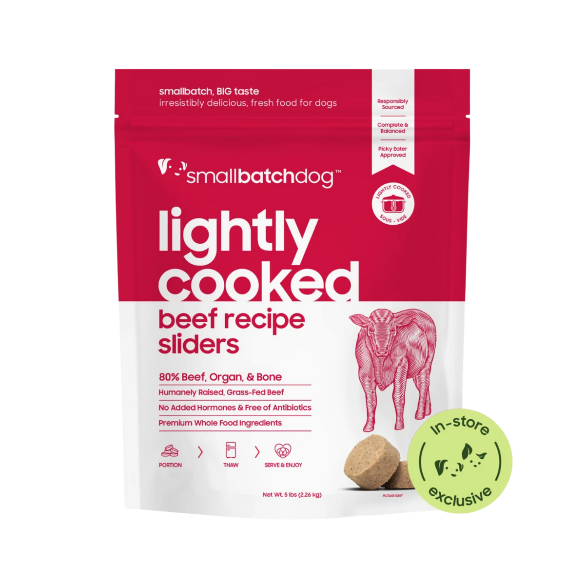 Smallbatch Lightly Cooked Beef Sliders for Dogs