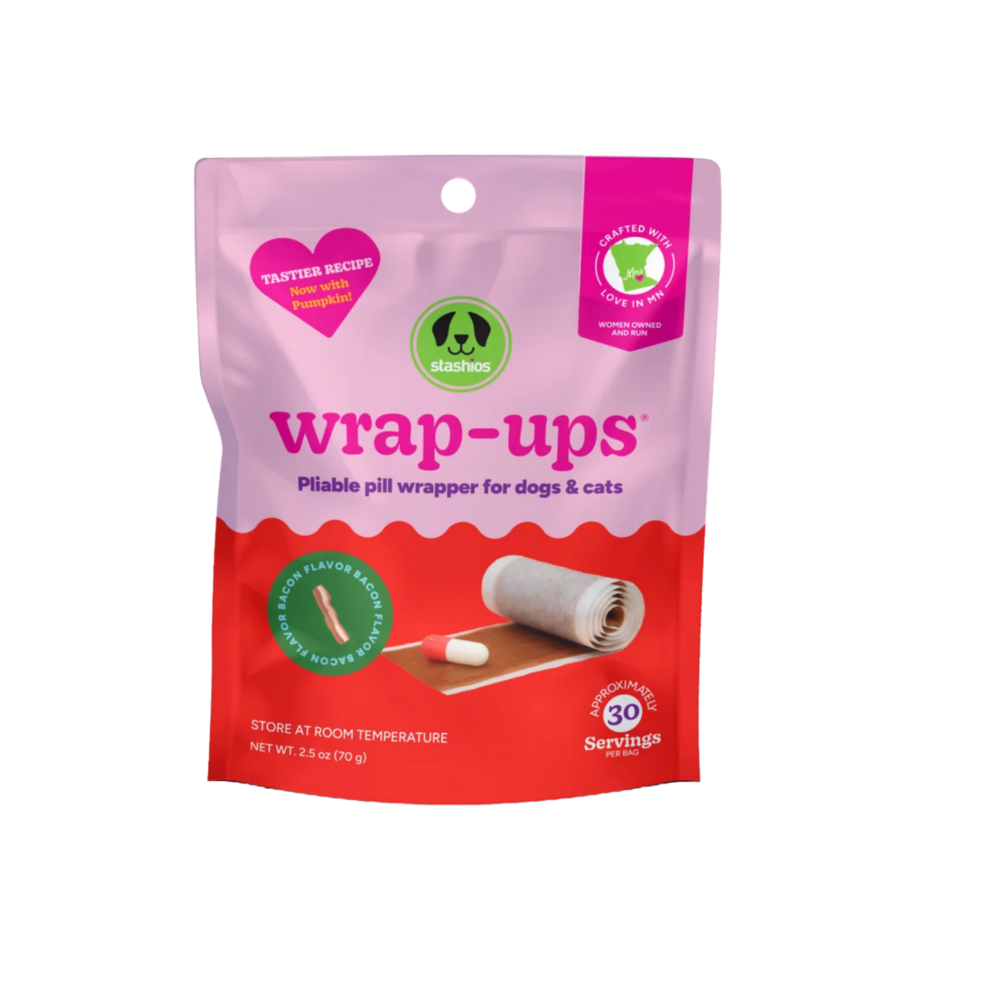 Stashios Wrap-Ups Bacon Flavored Pill Hider, 2.5oz