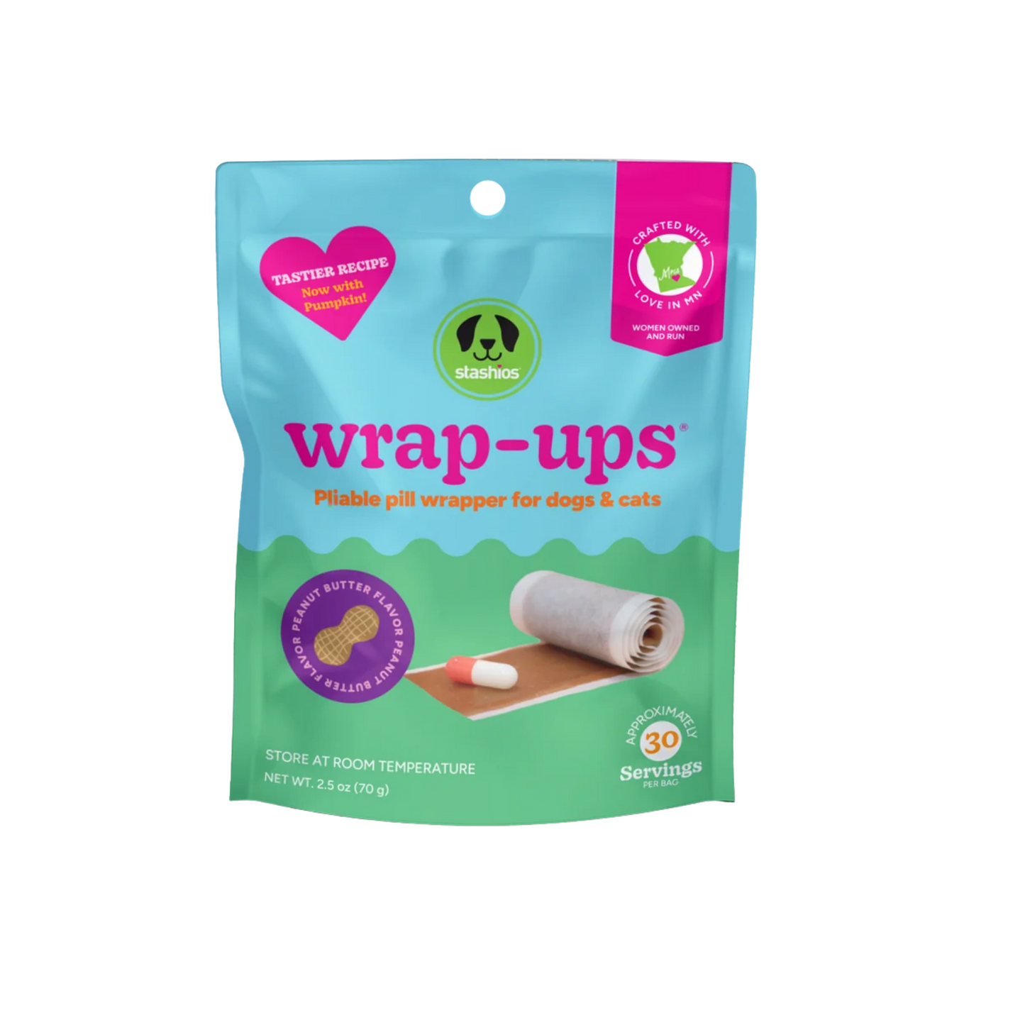 Stashios Wrap-Ups Peanut Butter Flavor Pill Hider, 2.5oz