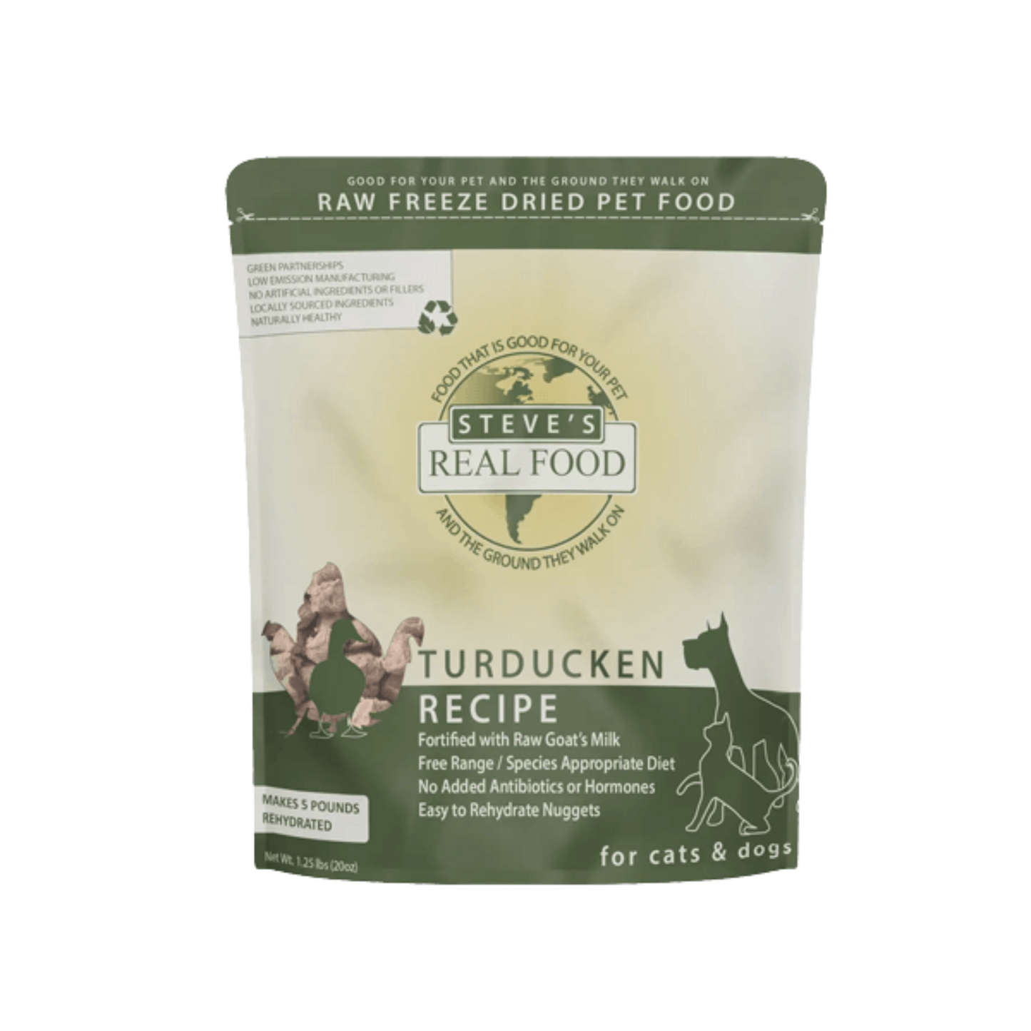 Steve's Real Food Freeze-Dried Turducken Recipe Nuggets for Dogs & Cats