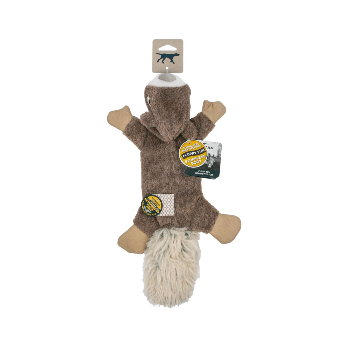 Tall Tails Stuffless Squirrel Squeaker Dog Toy