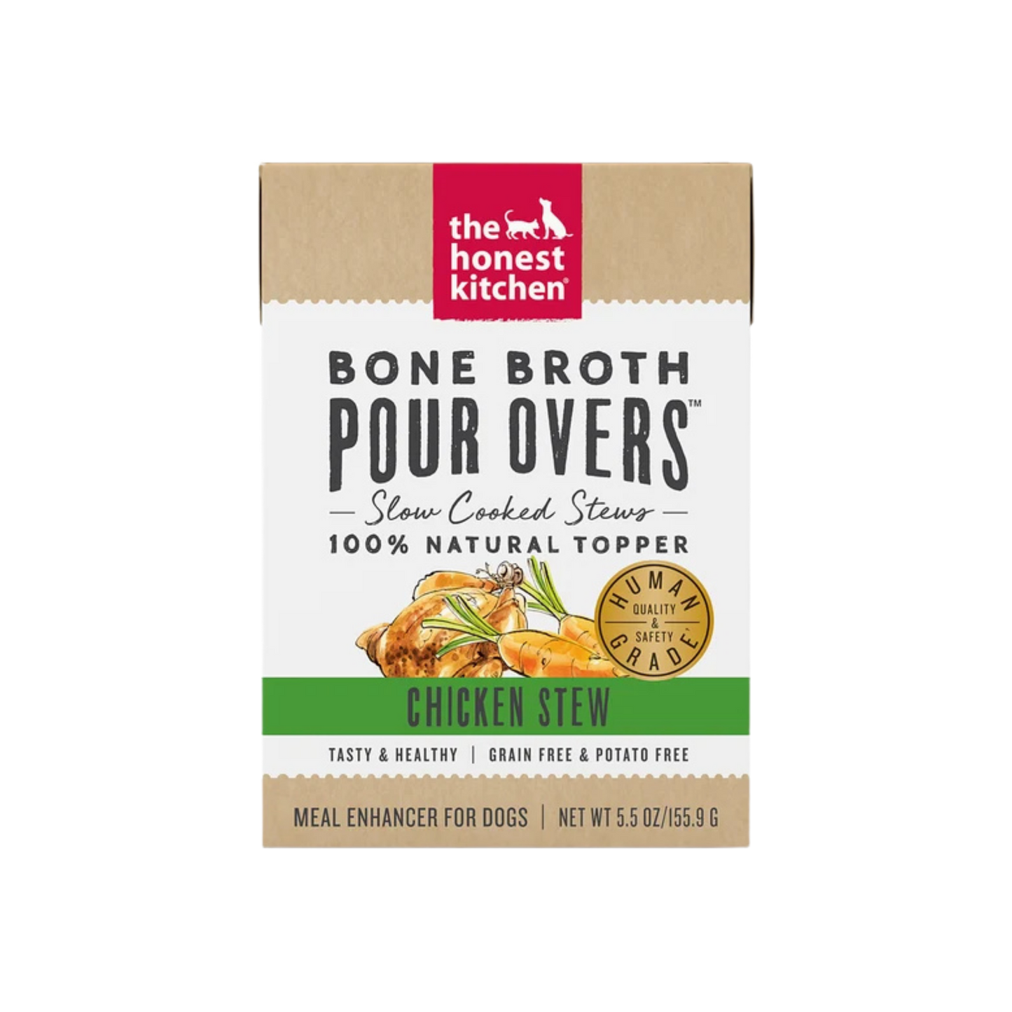 The Honest Kitchen Chicken Stew Bone Broth Pour Overs Topper, 5.5oz
