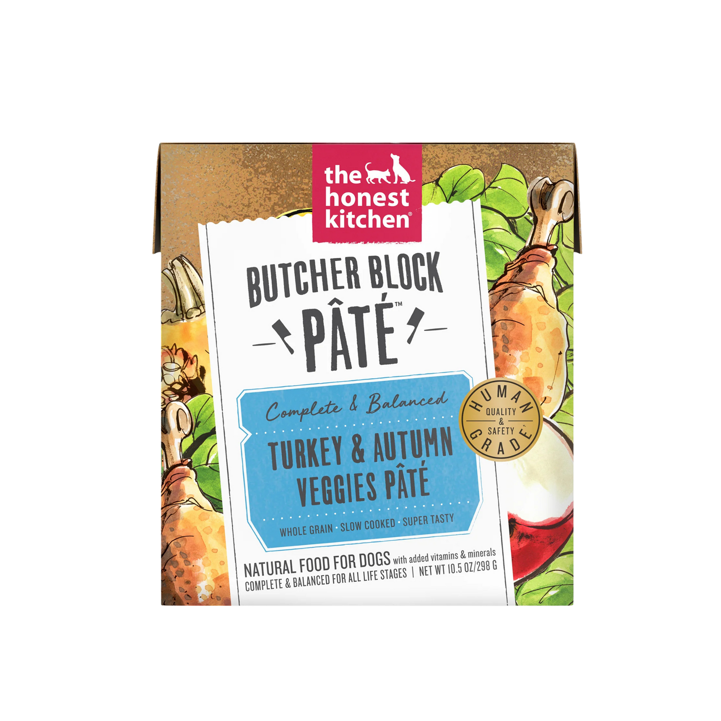 The Honest Kitchen Turkey & Autumn Veggies Butcher Block Pâté Wet Dog Food, 10.5oz