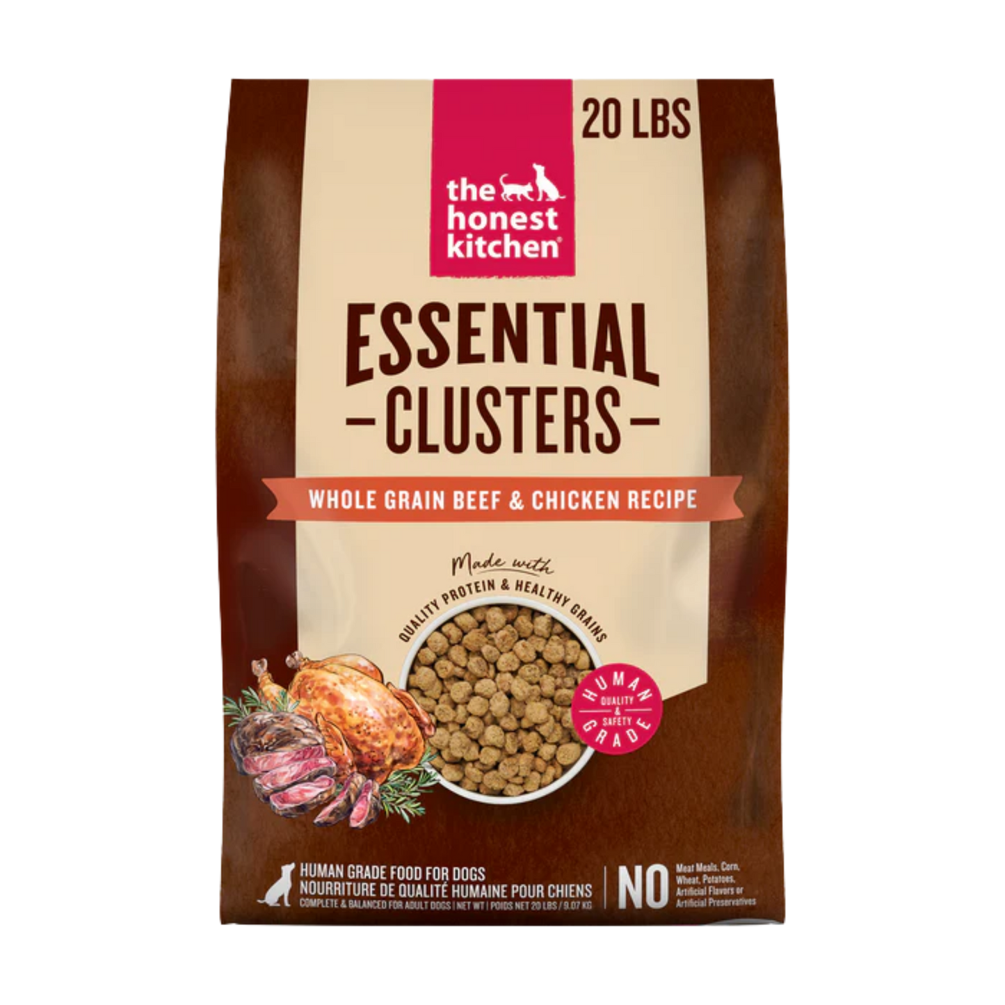 The Honest Kitchen Whole Grain Beef & Chicken Essential Clusters Dry Dog Food