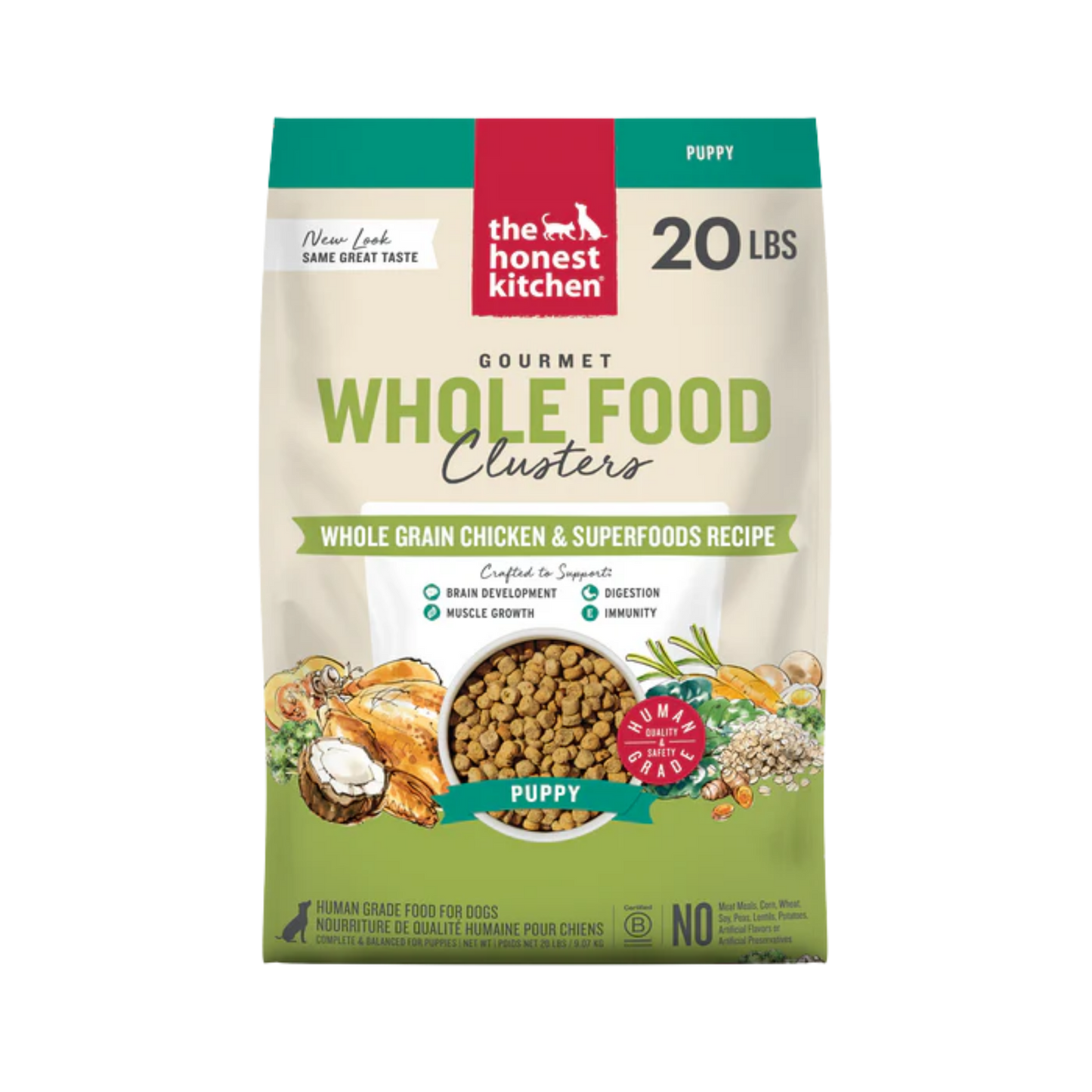 The Honest Kitchen Whole Grain Chicken Clusters for Puppies Dry Dog Food