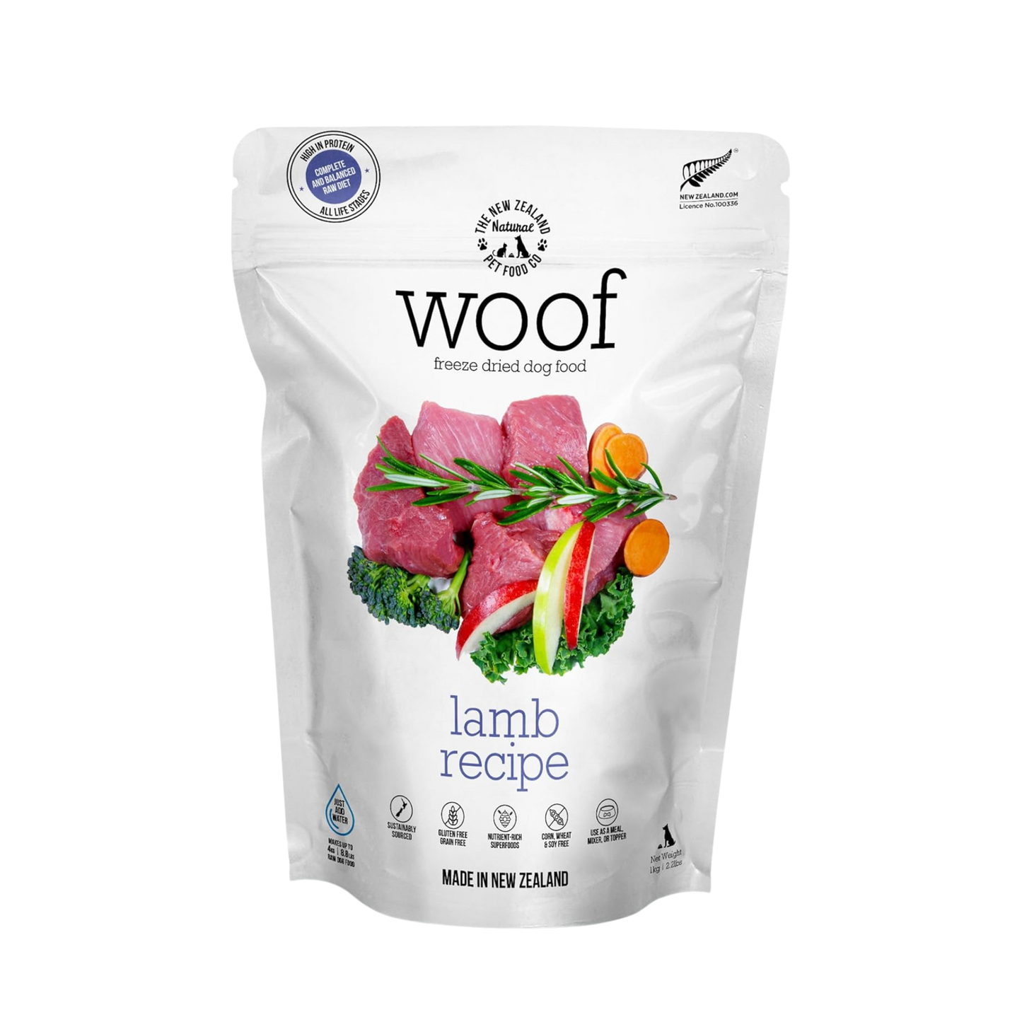 The New Zealand Natural Pet Food Co. Woof Freeze-Dried Raw Lamb Dog Food