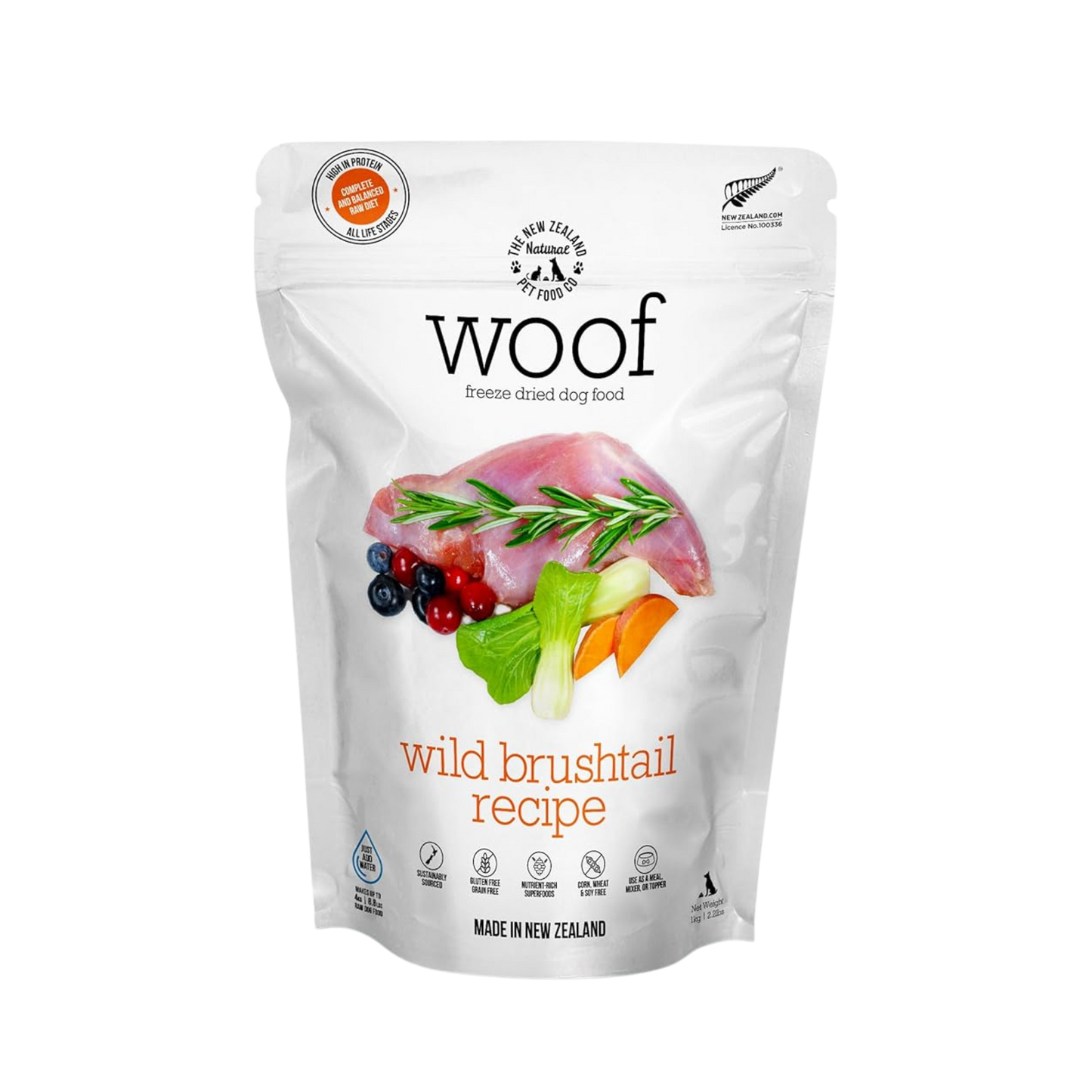 The New Zealand Natural Pet Food Co. Woof Freeze-Dried Raw Wild Brushtail