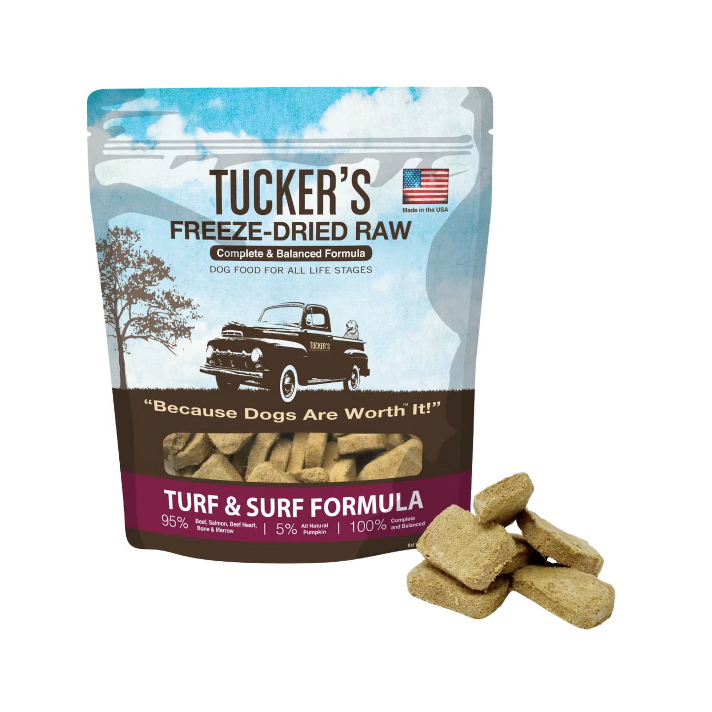 Tucker's Freeze-Dried Raw Turf & Surf Formula for Dogs
