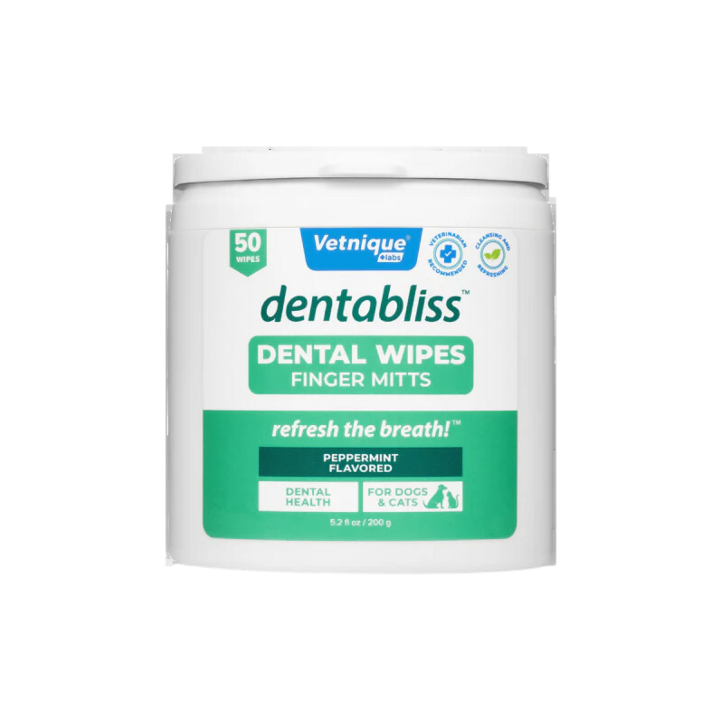 Vetnique Dentabliss Daily Dental Wipes Finger Mitts for Dogs & Cats