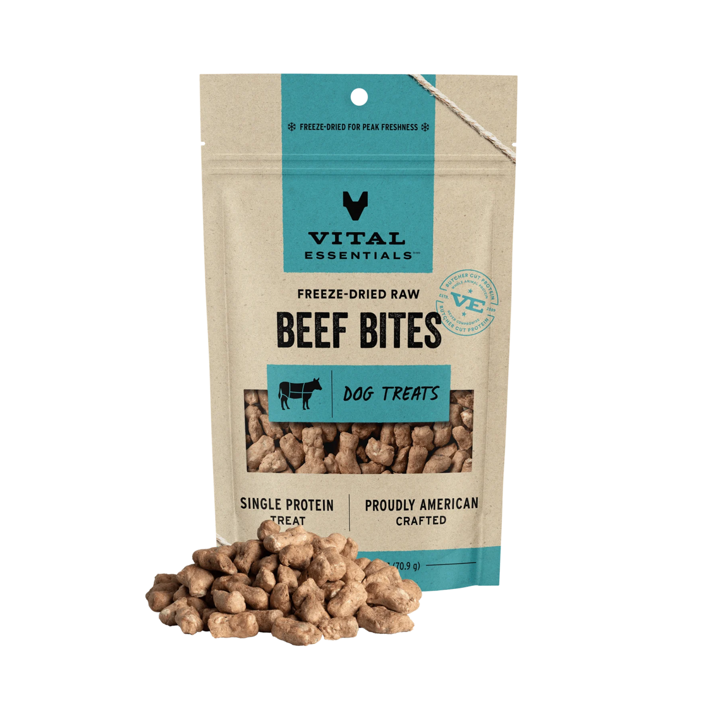 Vital Essentials Freeze-Dried Raw Beef Bites Dog Treats
