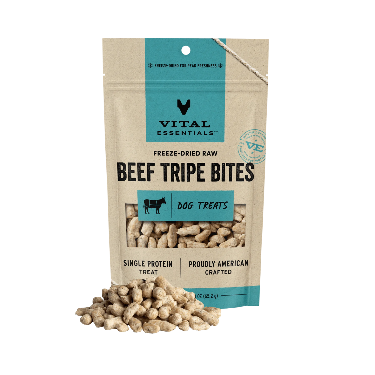 Vital Essentials Freeze-Dried Raw Beef Tripe Bites Dog Treats