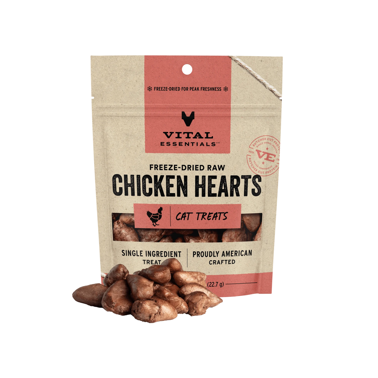 Vital Essentials Freeze-Dried Chicken Hearts Cat Treats