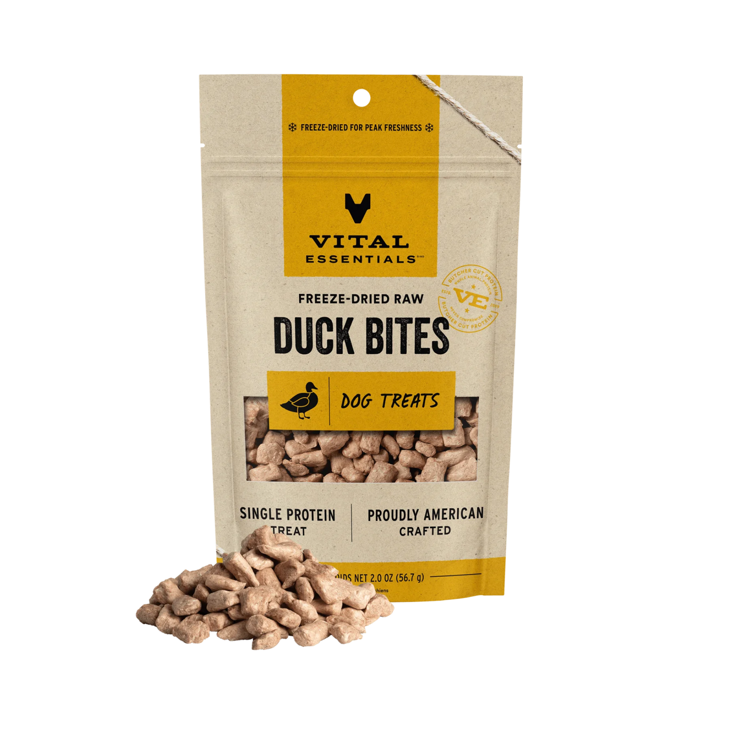 Vital Essentials Freeze-Dried Raw Duck Bites Dog Treats