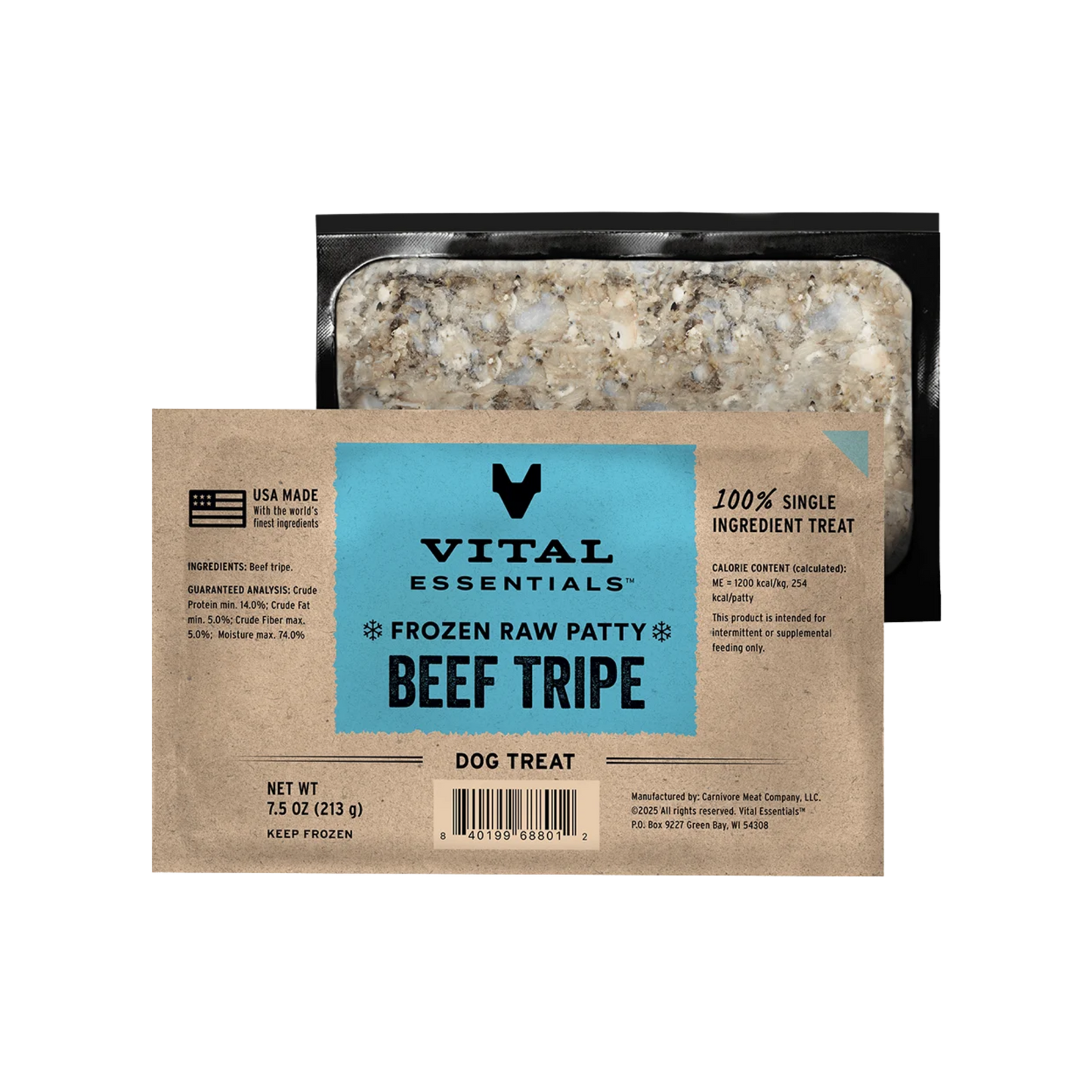 Vital Essentials Frozen Raw Beef Tripe Patty