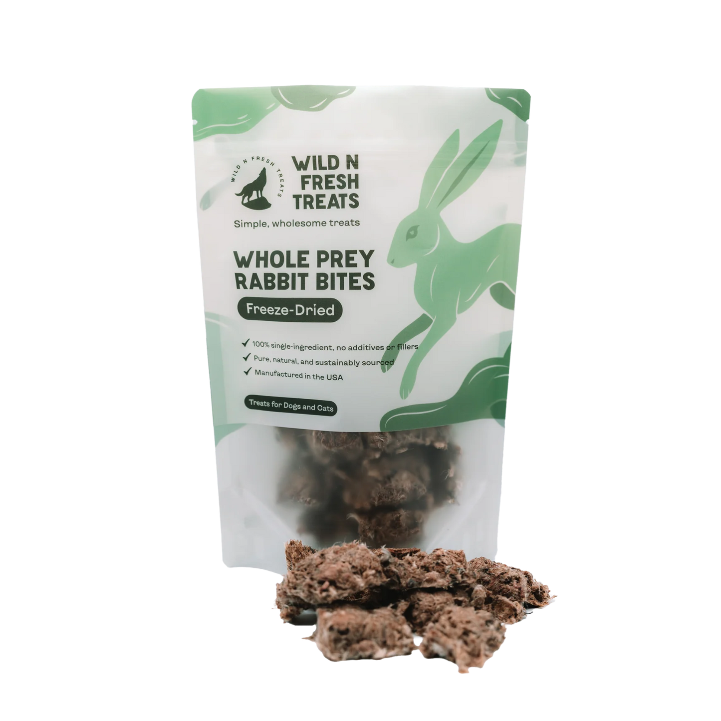 Wild N Fresh Whole Prey Rabbit Bites for Dogs & Cats
