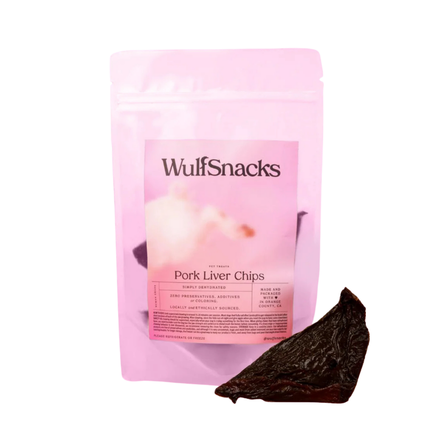 WulfSnacks Dehydrated Pork Liver Chips, 5oz